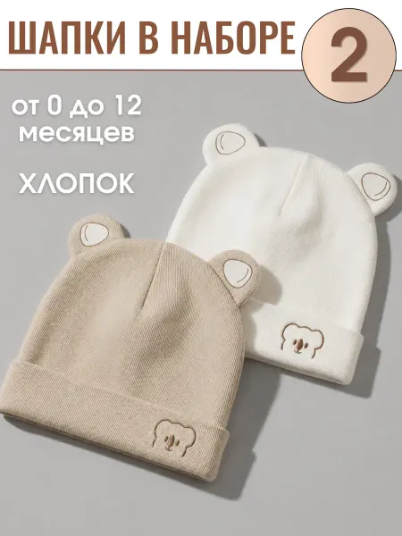 Шапочки для новорожденных детские на выписку