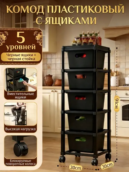 Комод пластиковый с ящиками