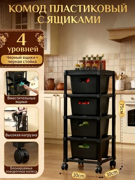 Комод пластиковый с ящиками
