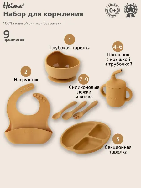Набор детской силиконовой посуды для кормления