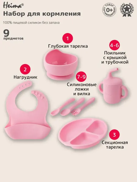 Набор детской силиконовой посуды для кормления