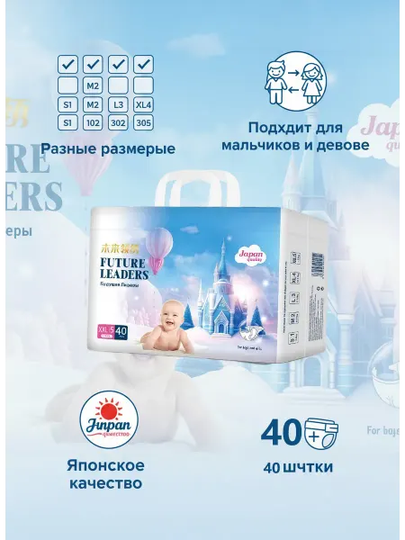 Подгузники для новорожденных 15-22 кг XXL 40 шт