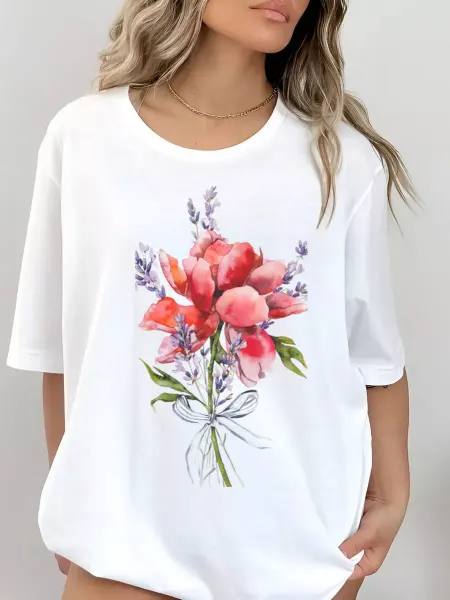 NUR&AL Футболка с цветком
