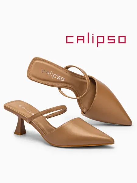 Calipso Мюли коричневые на каблуке