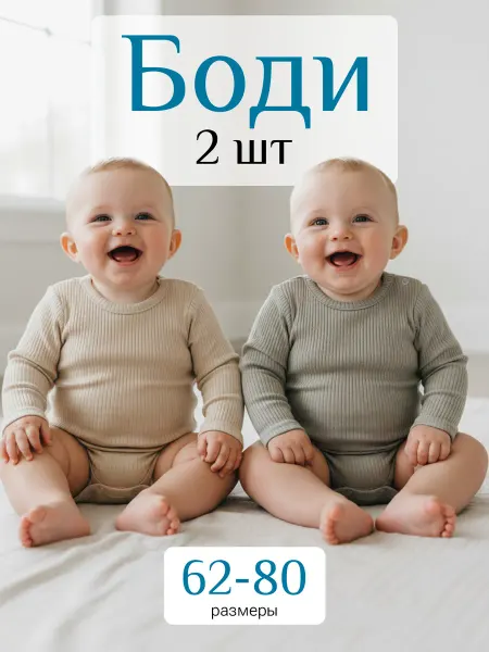 Боди для новорожденных с длинным рукавом