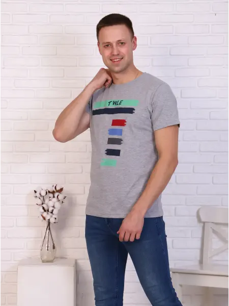 EGOTRIK Футболка с принтом серая