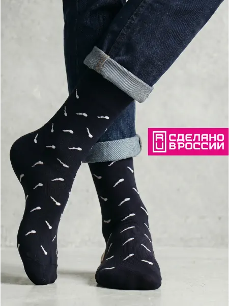 Babushka Черные носки с принтом