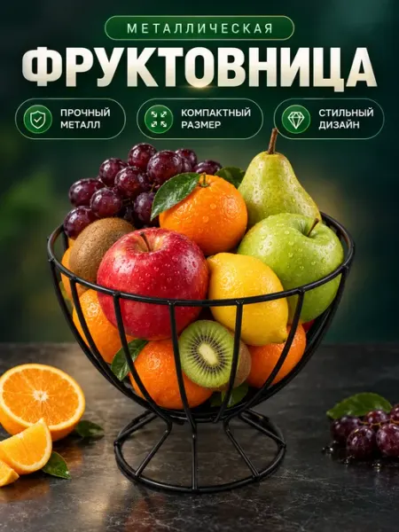 Фруктовница металлическая ваза