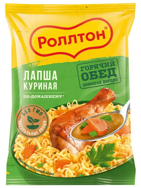 Лапша быстрого приготовления Роллтон курица по-домашнему