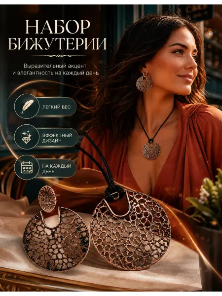 JeWeLara Комплект бижутерии подвеска и серьги