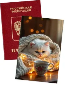 Обложка для паспорта кот