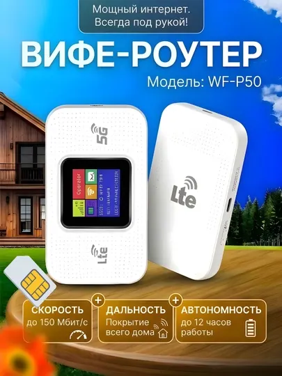 Wi-Fi роутер с SIM-картой 4G, 5G CPE домашний и переносной интернет роутер