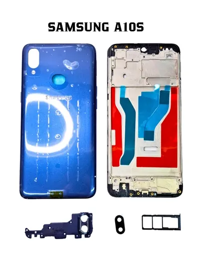 Задняя крышка корпуса Samsung A10, A10S + рамка корпуса, боковые кнопки и SIM-лоток