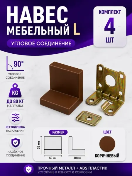 LAVROFF Навес мебельный L-образный угловой регулируемый с заглушкой