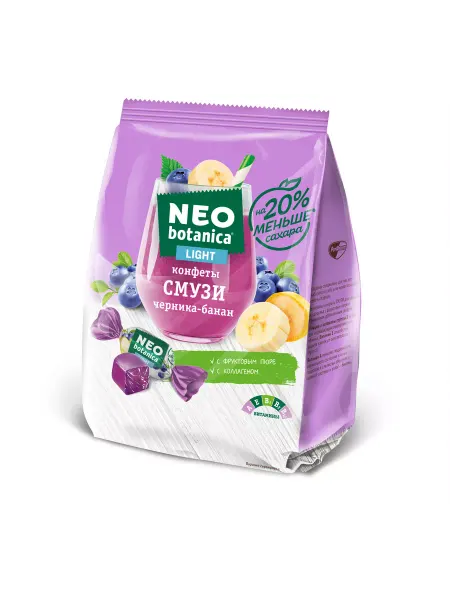 Neo-botanica Конфеты СМУЗИ Черника-Банан, 150 гр
