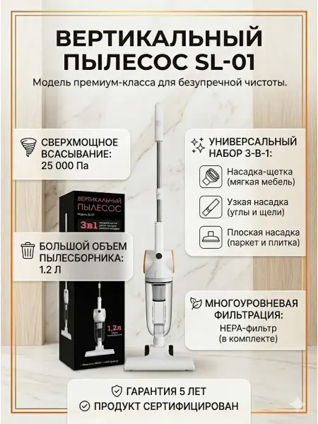 PHILIPS Вертикальный пылесос проводной LS-01