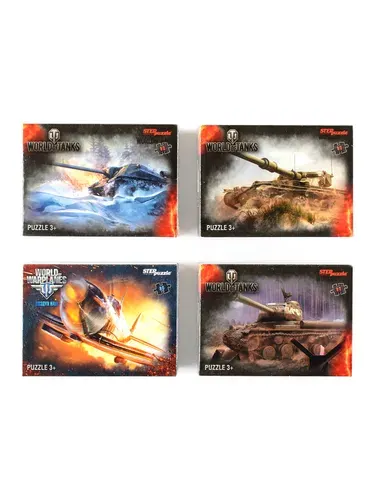 Набор пазлов 4в1 по 80 эл. "World of Tanks"-1 (Wargaming)