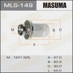 MASUMA Гайка колесная M 12 x 1,5 ключ 21 Toyota, MLS-149, 20 шт