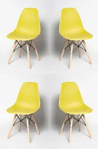 Стулья для кухни EAMES, 4 шт, комплект стульев, FP -235, олива, пластиковый