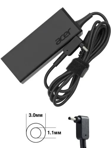 Зарядное устройство для ноутбука Acer, TravelMate TMP238-M-389Y, 19V - 2,37А, (Штекер: 3.0-1.1мм) 45 Вт Slim