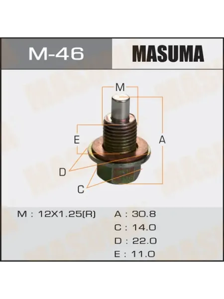 MASUMA Болт маслосливной с магнитом NISSAN 12х1.25mm M-46