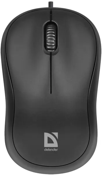 Defender Проводная мышь для компьютера Patch MS-759, оптическая 1000 DPI, компактная, USB, 1.2м, черная