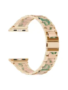 Керамический ремешок для Apple Watch 40/41/42 mm Caweon DSG-30-38-GLGn Rose gold/Pink/ Green