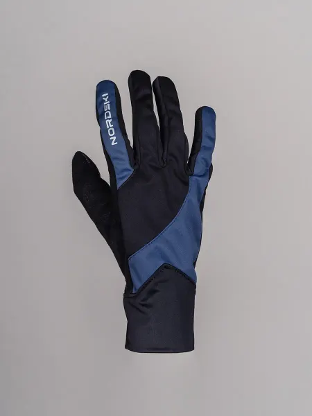 NORDSKI Перчатки спортивные лыжные Pro Black-Indigo Blue