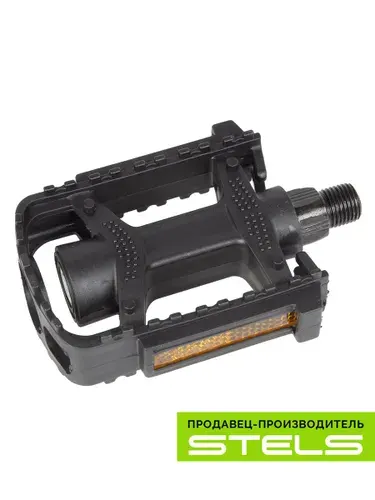 Педали MX-P619B ось 1/2" со светоотражателями, полипропиленовые чёрные