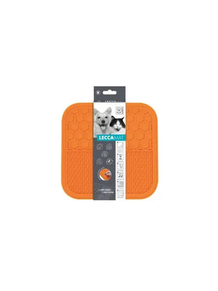 M-PETS Лизательный коврик для животных оранжевый М 21x21x1 см