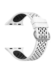 Силиконовый ремешок для Apple Watch 44/45/46/49 mm Caweon DSJ-35-42-WT White/Black