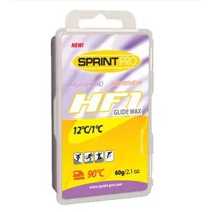 Парафин для лыж SPRINT PRO HF1 от +1 до +12 С, высокий фтор, лыжная мазь скольжения, смазка для лыж желтая, 60 гр