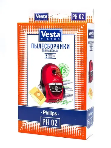 PH02 Мешки для пылесоса Philips, 5 шт +1 фильтр