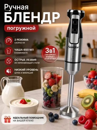 Ручной блендер погружной 0.6гр