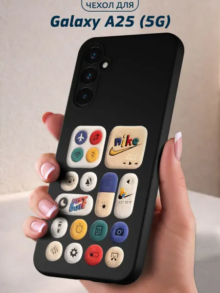 Infinity pick Чехол на Galaxy A25 (5G) с принтом Плюшевые кнопки