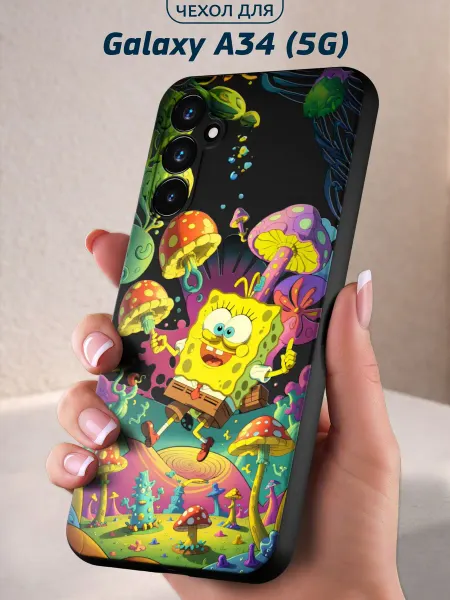 Infinity pick Чехол на Galaxy A34 (5G) с принтом губка Боб