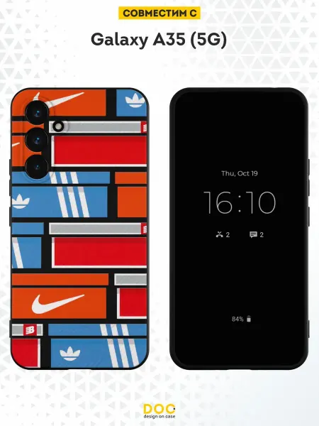 DesignOnCase Чехол на Samsung Galaxy A35 (5G) с принтом Adidas, Nike