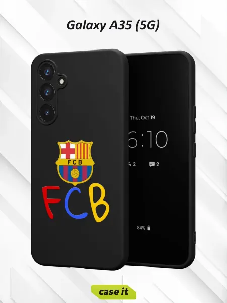 Case it Чехол на Samsung A35 (5G) с принтом аббревиатура FCB