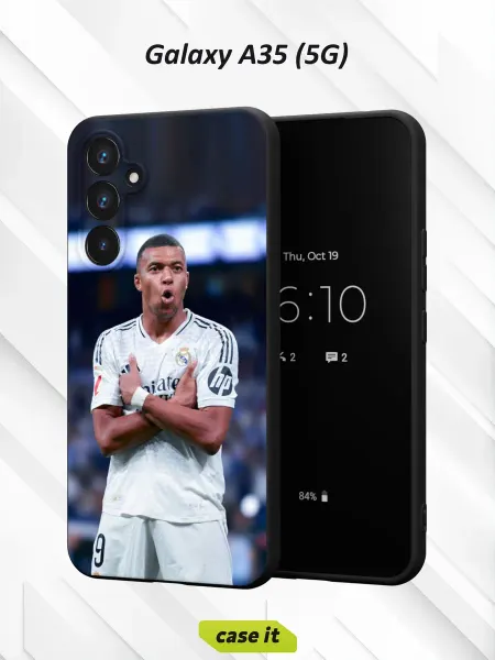 Case it Чехол на Samsung A35 (5G) Kylian Mbappé in a white uniform
