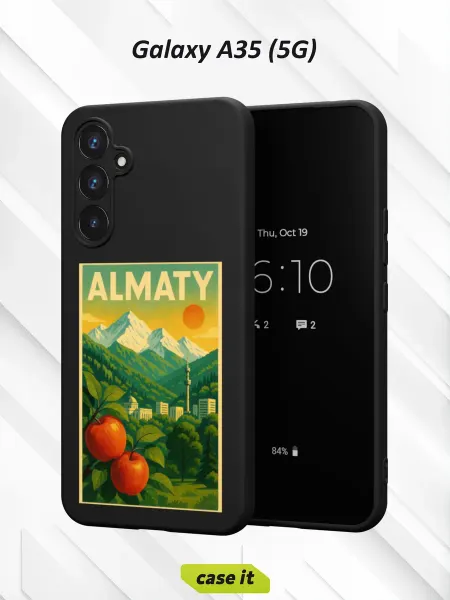 Case it Чехол на Samsung A35 (5G)с принтом Алматы постер