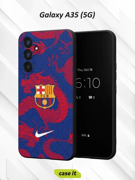 Case it Чехол на Samsung A35 (5G) принт Барселона красным драконом