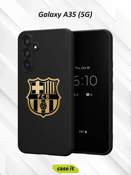 Case it Чехол на Samsung A35 (5G) принт Золотой вариант Барселоны