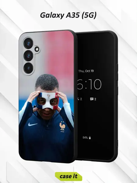 Case it Чехол на Samsung A35 (5G) с принтом Мбаппе в защитной маске