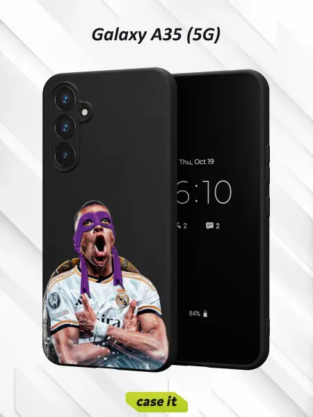 Case it Чехол на Samsung A35 (5G) с принтом Удивленный Килиан Мбаппе