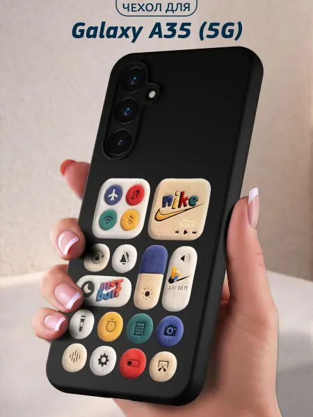 Infinity pick Чехол на Galaxy A35 (5G) с принтом Плюшевые кнопки
