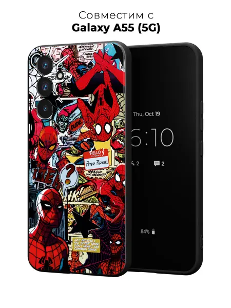 Case it Чехол на Samsung A55 (5G)с принтом Черный Человек-Паук