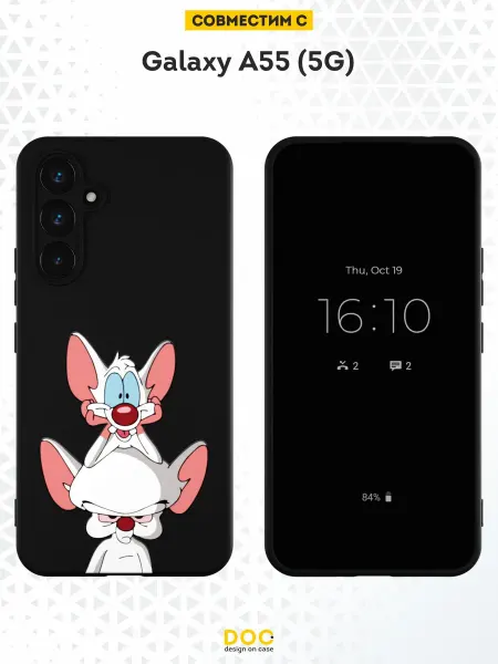 DesignOnCase Чехол на Samsung Galaxy A55 (5G) с принтом Пинки и Брейн