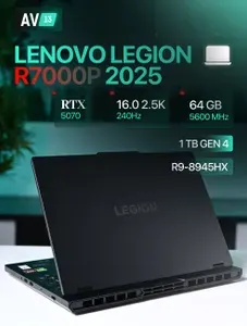 Lenovo Legion 5 Slim 2025 ( R7000P ) 16.0 2.5К 240Hz, Windows 11 Home - лицензия РФ + гравировка клавиатуры, гарантия 1 год Игровой ноутбук 16", AMD Ryzen 9 8945HX, RAM 64 ГБ, SSD 1024 ГБ, NVIDIA GeForce RTX 5070 для ноутбуков (8 Гб), Windows Home, серый, Русская раскладка