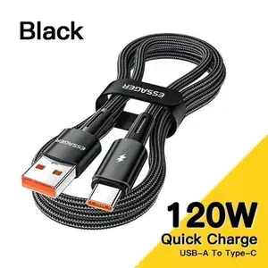 Кабель Essager USB Type-C 1.0м для быстрой зарядки и передачи данных смартфонов Xiaomi / Redmi / Black Shark Super Flash Charge 120W 67W 55W 40W 33W 30W 22.5W , поддержка MI Turbo charge 67W