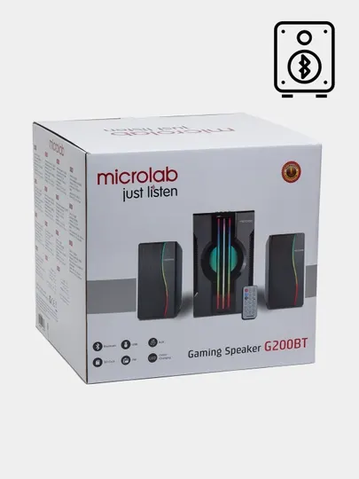 Сабвуфер Microlab G200BT, 2.1, 25W RMS, 2×15W + 15W, Bluetooth 5.0, USB, SD, AUX